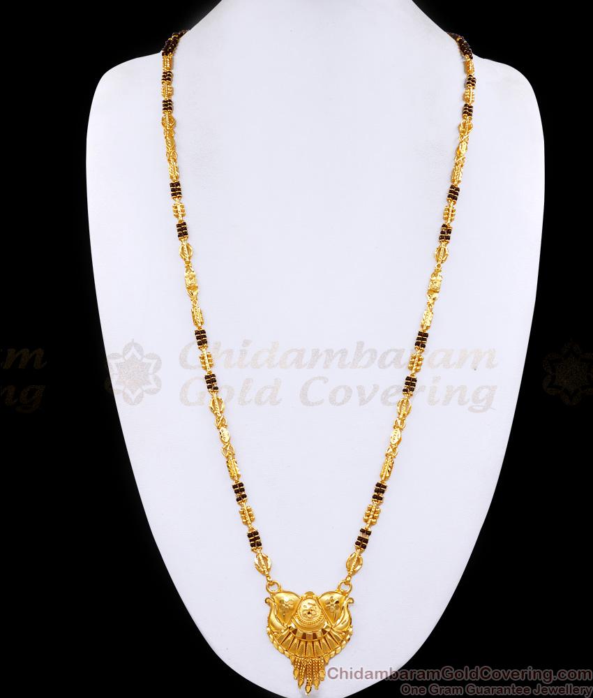 Two Gram Gold Black Beads Mangalsutra Design Forming Jewelry HR3409 Two Gram Gold Black Beads Mangalsutra Design Forming Jewelry HR3409