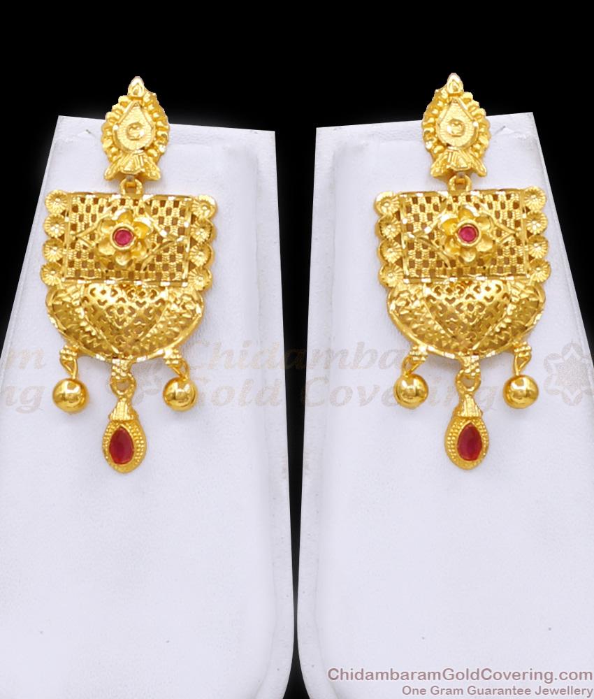 Grand Bollywood Design Forming Gold Rani Haram Earring Set HR3412