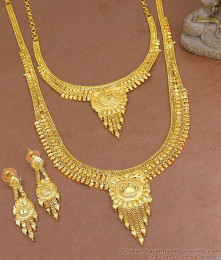Beautiful Forming Gold Full Bridal Haram Necklace Combo For Women HR3418