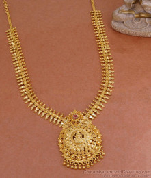 Premium Quality Micro Gold Plated Lakshmi Haram Mullai Arumbu Design HR3424