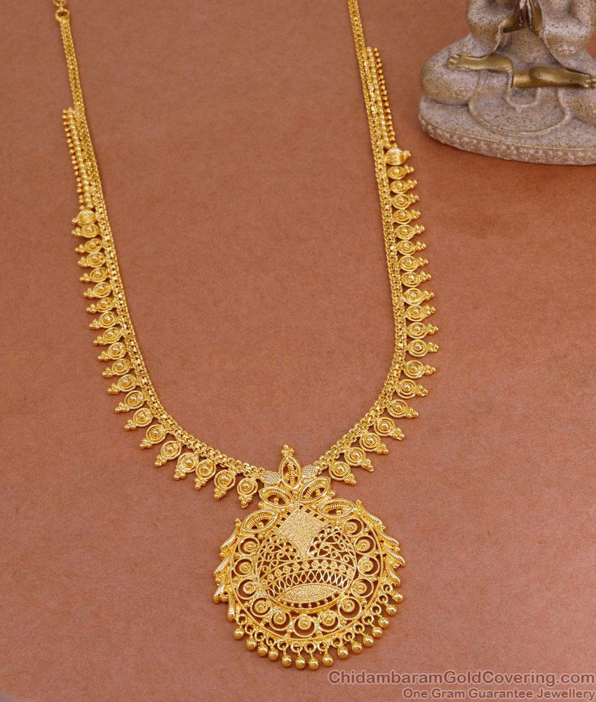 New Model Light Weight Mullai Mottu Gold Haram Collections For Women HR3426 New Model Light Weight Mullai Mottu Gold Haram Collections For Women HR3426