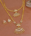 Buy Real Gold Tone Bridal Wear Impon Haram Necklace Combo Set Online HR3431