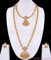 Buy Real Gold Tone Bridal Wear Impon Haram Necklace Combo Set Online HR3431