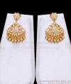 Premium Quality Full White Stone Impon Panchaloha Long Haram Necklace Jewelry Set HR3432