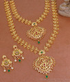 New Arrival Full Bridal Set Peacock Charms Long Haram Necklace Wedding Jewelry HR3433
