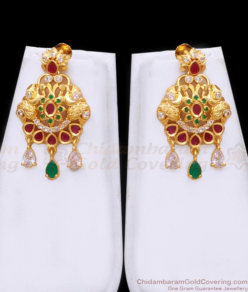 New Arrival Full Bridal Set Peacock Charms Long Haram Necklace Wedding Jewelry HR3433