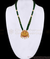 Latest Emerald Beads Multi Line Haram Design Lakshmi Pendant Design HR3436