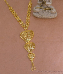 Stylish Multi Heart Pendant Forming Gold Long Necklace Design Online HR3441 Stylish Multi Heart Pendant Forming Gold Long Necklace Design Online HR3441