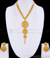 Pure Gold Tone Dubai Bridal Secondary Haram With Earring For Women HR3451