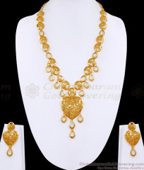 Trendy Bridal Wear Forming Gold Haram Heart Design Arabic Jewelry Set For Women HR3453