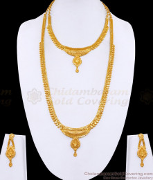 Attractive Bridal Wear Forming Gold Haram Necklace Wedding Combo Jewelry HR3455