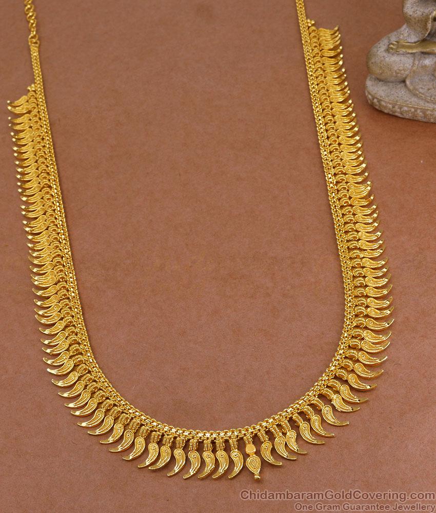 Traditional Gold Tone Mullaipoo Long Haram Designs For Women HR3457 Traditional Gold Tone Mullaipoo Long Haram Designs For Women HR3457