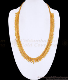 Traditional Gold Tone Mullaipoo Long Haram Designs For Women HR3457