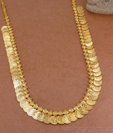 Real Gold Look Lakshmi Coin Haram Heart Design For Wedding HR3458