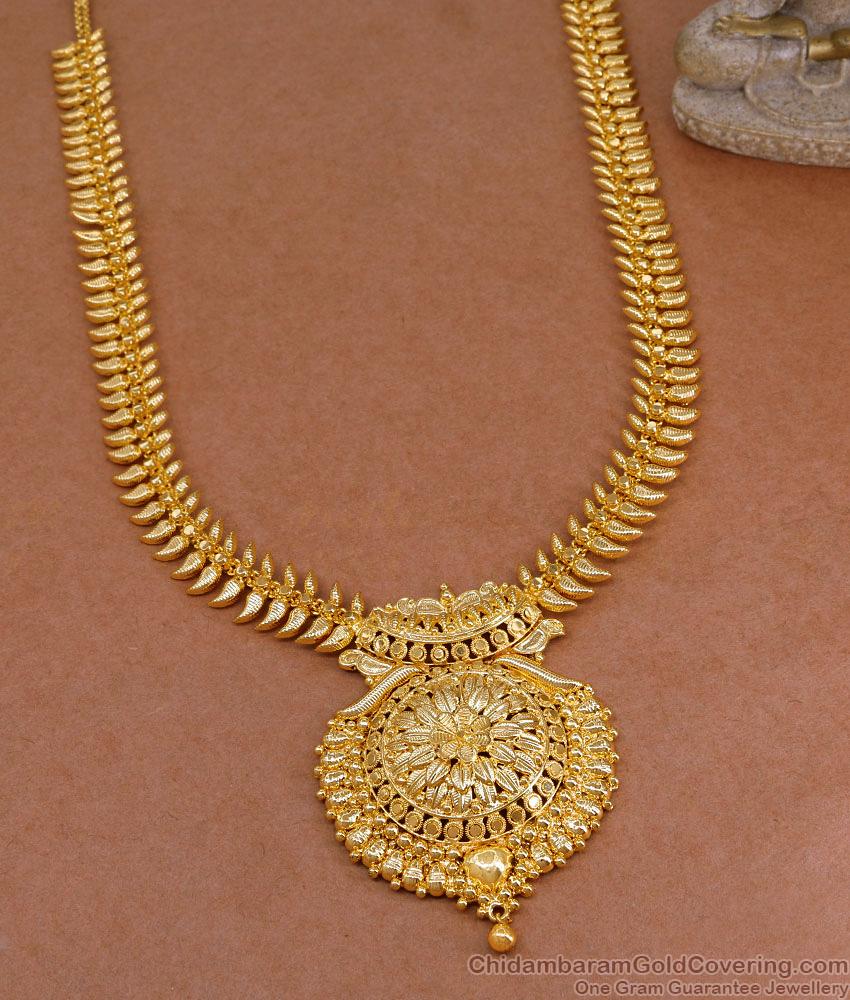South Indian Bridal Wear Gold Plated Haram Mullaipoo Design For Women HR3459 South Indian Bridal Wear Gold Plated Haram Mullaipoo Design For Women HR3459