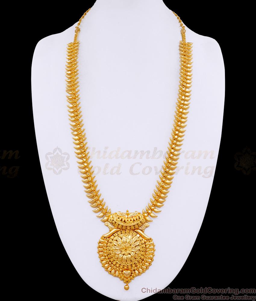 South Indian Bridal Wear Gold Plated Haram Mullaipoo Design For Women HR3459 South Indian Bridal Wear Gold Plated Haram Mullaipoo Design For Women HR3459