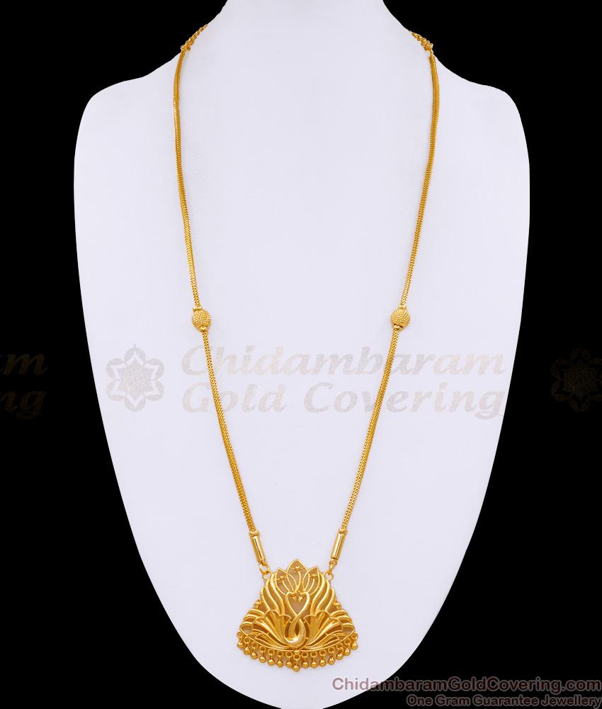 Light Weight Gold Imitation Haram Peacock Design Pendant With Chain HR3462 Light Weight Gold Imitation Haram Peacock Design Pendant With Chain HR3462