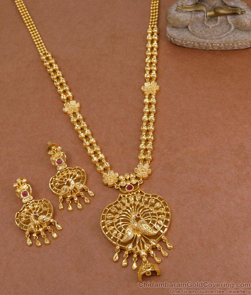 New Arrival Peacock Design Micro Gold Plated Haram Bridal Set For Women HR3465 New Arrival Peacock Design Micro Gold Plated Haram Bridal Set For Women HR3465