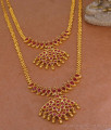High Quality Mango Design Ruby Kemp Stone Haram Necklace Combo HR3468
