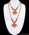 High Quality Mango Design Ruby Kemp Stone Haram Necklace Combo HR3468