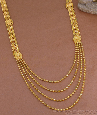 Beautiful Multi Layer Gold Beaded Bridal Haram 1 Gram Gold Jewelry HR3478