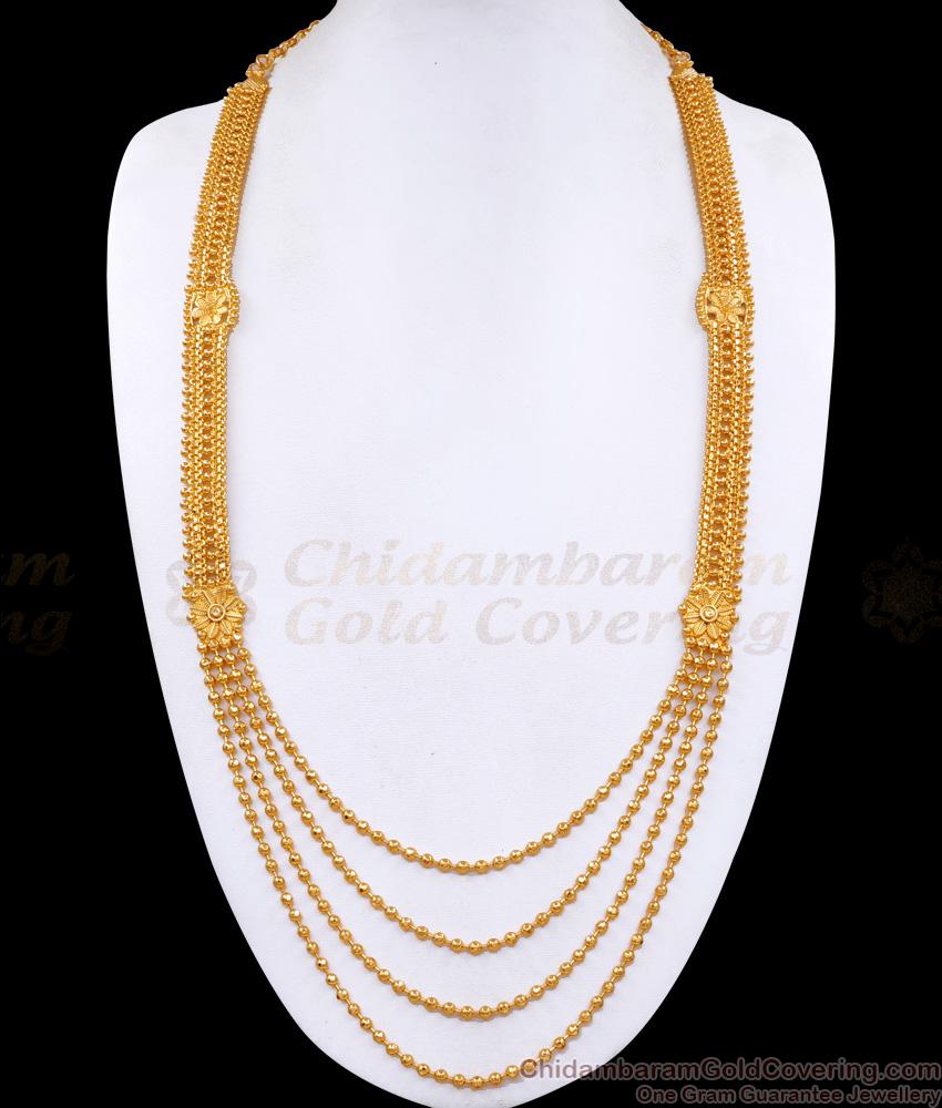 Beautiful Multi Layer Gold Beaded Bridal Haram 1 Gram Gold Jewelry HR3478 Beautiful Multi Layer Gold Beaded Bridal Haram 1 Gram Gold Jewelry HR3478