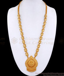 Attractive Real Gold Tone Plain Lakshmi Haram For Wedding HR3480