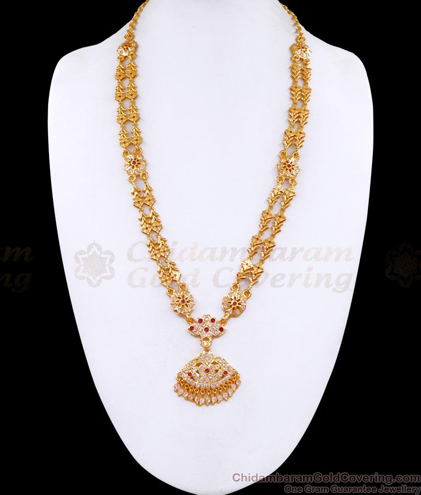 Beautiful Double Line Impon Stone Haram 5 Metal Jewelry For Marriage HR3484 Beautiful Double Line Impon Stone Haram 5 Metal Jewelry For Marriage HR3484