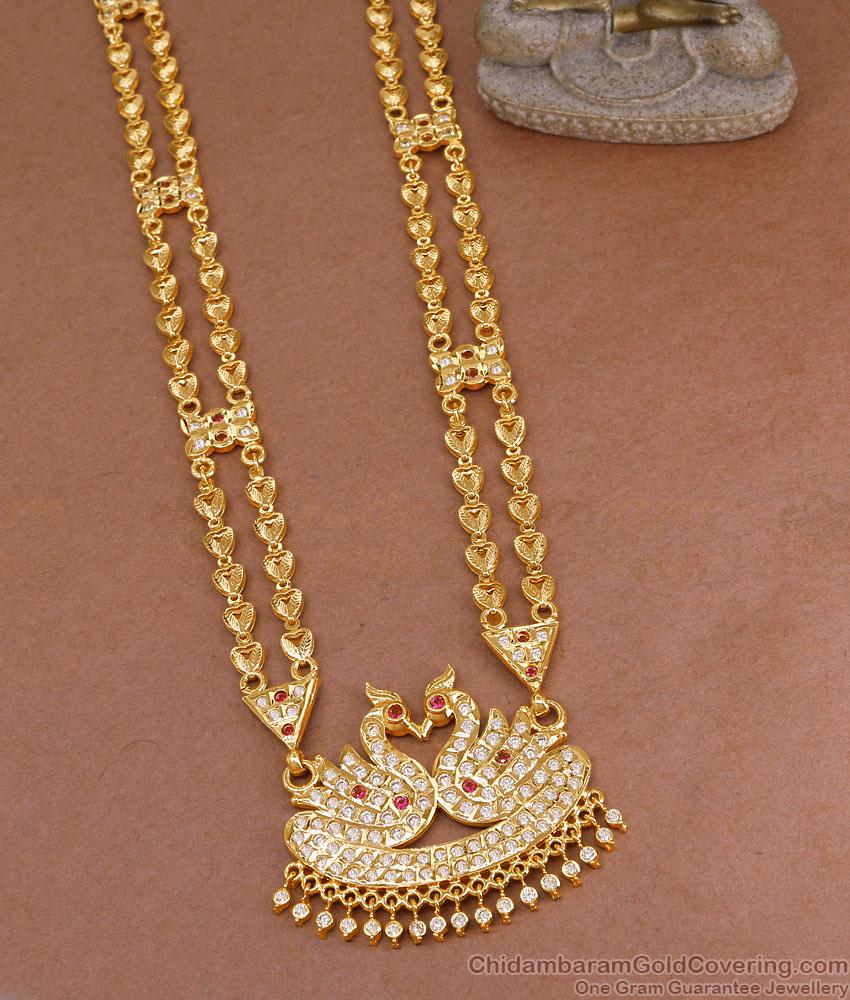 Grand Look Impon Haram Swan Design With Double Line Heart Chain HR3487