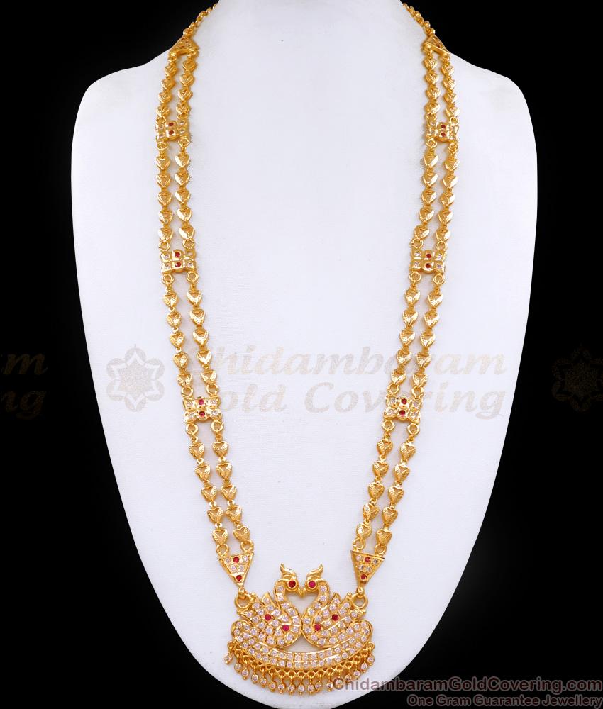 Grand Look Impon Haram Swan Design With Double Line Heart Chain HR3487