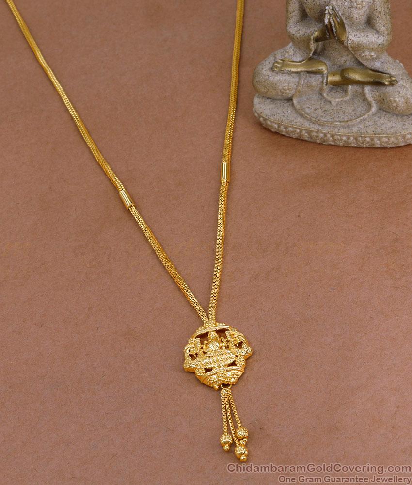 Buy Plain One Gram Gold Long Haram Lakshmi Design Online HR3490