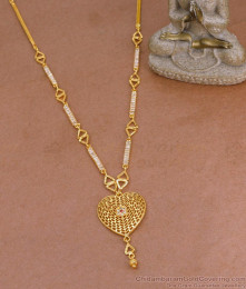 Real Gold Design Heart Shaped Haram Ad Stone Design For Wedding HR3491