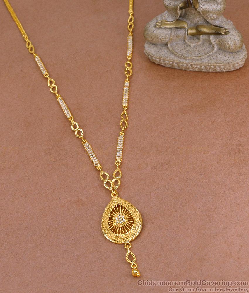 High Quality Gold Imitation Long Haram Droplet Design With White Stone HR3492