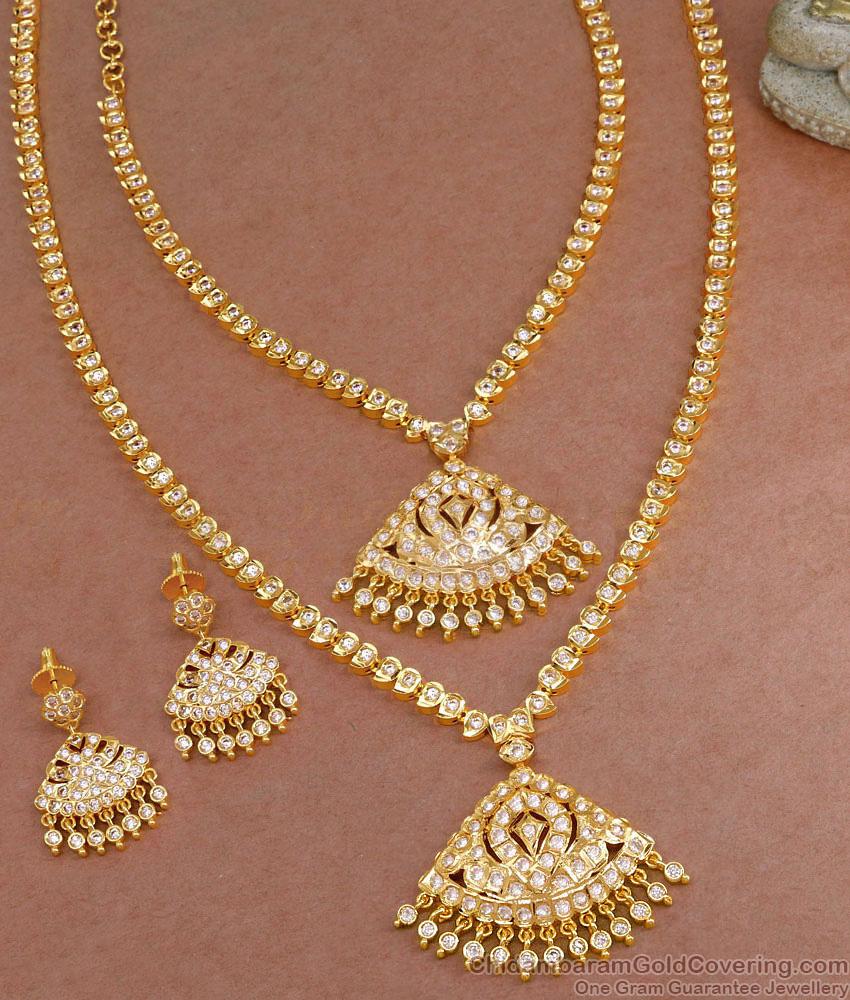Original Impon Five Metal Haram Necklace Bridal Wear Combo For Women HR3494 Original Impon Five Metal Haram Necklace Bridal Wear Combo For Women HR3494