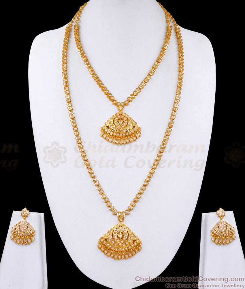 Original Impon Five Metal Haram Necklace Bridal Wear Combo For Women HR3494 Original Impon Five Metal Haram Necklace Bridal Wear Combo For Women HR3494