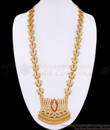 Latest Bridal Wear Impon Lotus Haram Multi Stone Design Online HR3495