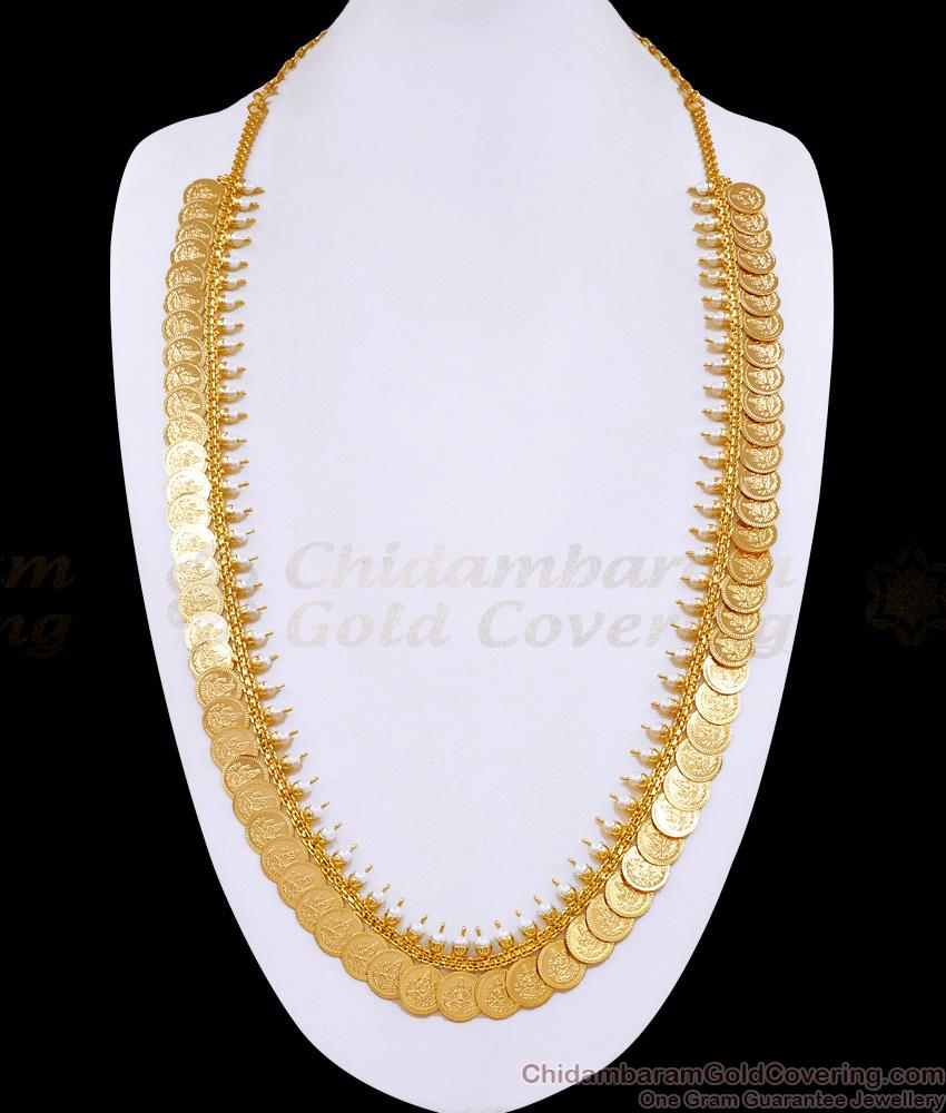 Premium Quality Micro Gold Plated Lakshmi Coin Haram With Pearls For Women HR3504 Premium Quality Micro Gold Plated Lakshmi Coin Haram With Pearls For Women HR3504