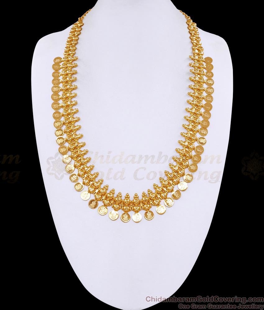 Kerala Bridal Wear Gold Plated Haram Lakshmi Coin Design For Women HR3505 Kerala Bridal Wear Gold Plated Haram Lakshmi Coin Design For Women HR3505