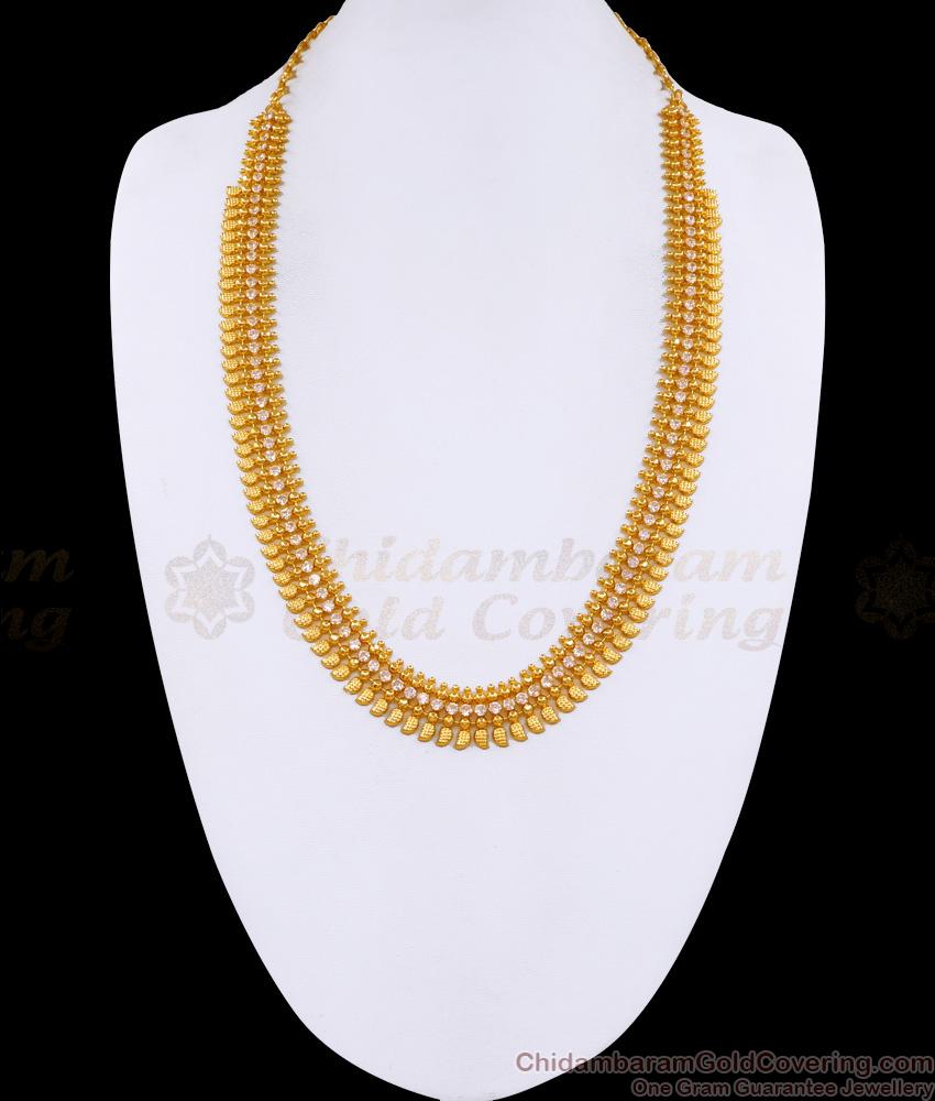 Elegant Micro Gold Polish Mango White Stone Long Haram Bridal Jewelry HR3508 Elegant Micro Gold Polish Mango White Stone Long Haram Bridal Jewelry HR3508