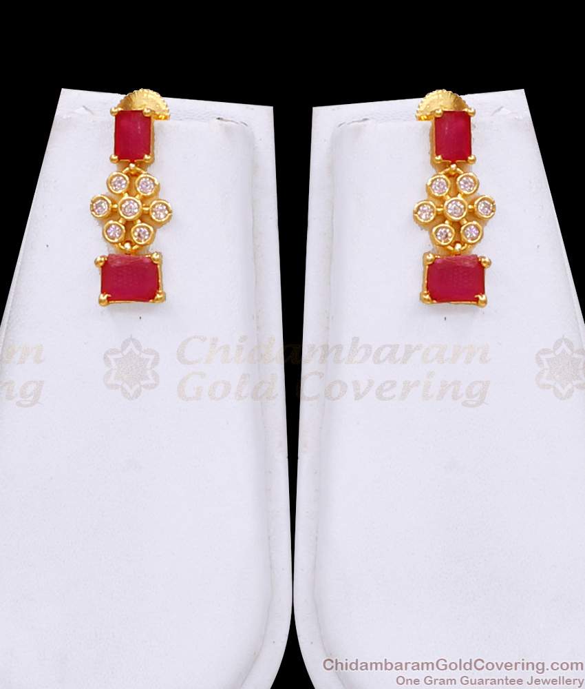 Grand Ruby Gemstone Gold Plated Diamond Haram With Earring HR3514 Grand Ruby Gemstone Gold Plated Diamond Haram With Earring HR3514