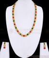 Temple Style Ruby Emerald Cz Stone Gold Plated Haram Jewellery Set HR3515 Temple Style Ruby Emerald Cz Stone Gold Plated Haram Jewellery Set HR3515