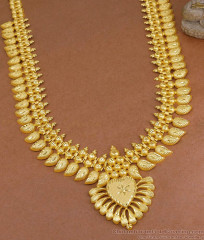 Matte Gold Leaf Design Traditional South Indian Haram for Women HR3516 Matte Gold Leaf Design Traditional South Indian Haram for Women HR3516