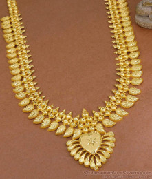 Matte Gold Leaf Design Traditional South Indian Haram for Women HR3516 Matte Gold Leaf Design Traditional South Indian Haram for Women HR3516