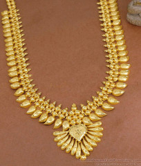 Kerala Bridal Forming Gold Long Haram Mango Design Shop Online HR3517 Kerala Bridal Forming Gold Long Haram Mango Design Shop Online HR3517