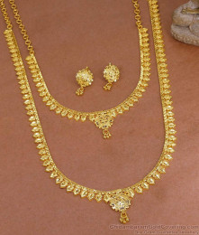 Light Weight Mullai Arumbu 2 Gram Gold Haram Necklace Combo Set HR3524 Light Weight Mullai Arumbu 2 Gram Gold Haram Necklace Combo Set HR3524