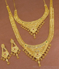 High Quality Micro Gold Polish Haram Necklace Kerala Wedding Jewelry HR3526 High Quality Micro Gold Polish Haram Necklace Kerala Wedding Jewelry HR3526