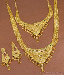 High Quality Micro Gold Polish Haram Necklace Kerala Wedding Jewelry HR3526 High Quality Micro Gold Polish Haram Necklace Kerala Wedding Jewelry HR3526