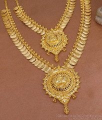New Arrival One Gram Gold Lakshmi Coin Haram Necklace Bridal Jewelry HR3527 New Arrival One Gram Gold Lakshmi Coin Haram Necklace Bridal Jewelry HR3527