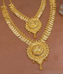 New Arrival One Gram Gold Lakshmi Coin Haram Necklace Bridal Jewelry HR3527 New Arrival One Gram Gold Lakshmi Coin Haram Necklace Bridal Jewelry HR3527