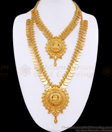 New Arrival One Gram Gold Lakshmi Coin Haram Necklace Bridal Jewelry HR3527